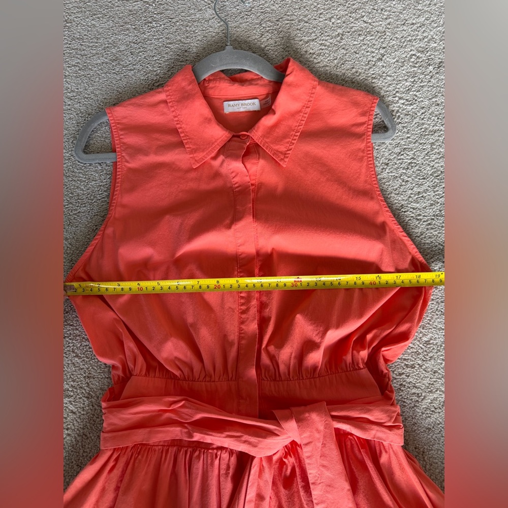 Ramy Brook Coral Tiered Midi Shirtdress Sleeveless Button Front XL - Picture 12 of 12